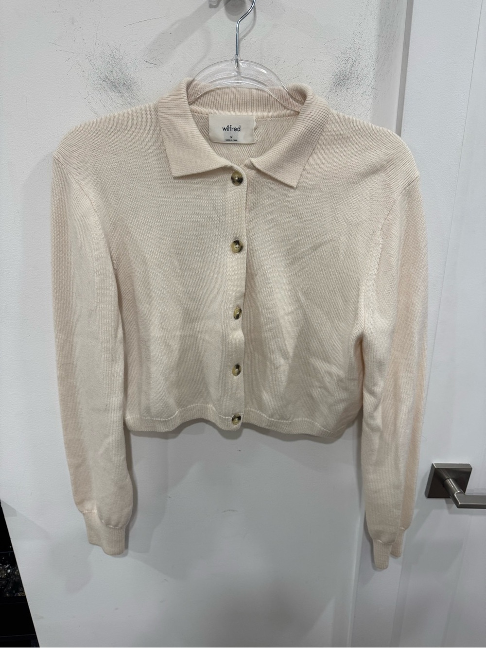 Wilfred Neutral-Tone Cropped Button Cardigan